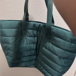 Dark Teal Quilted Tote Bag - Women's Everyday Shoulder Bag